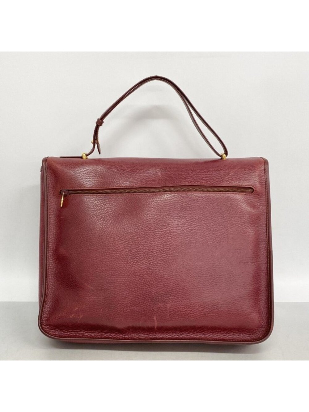 Cartier Business Bag Must Leather Bordeaux Gold Silver - Picture 9 of 9